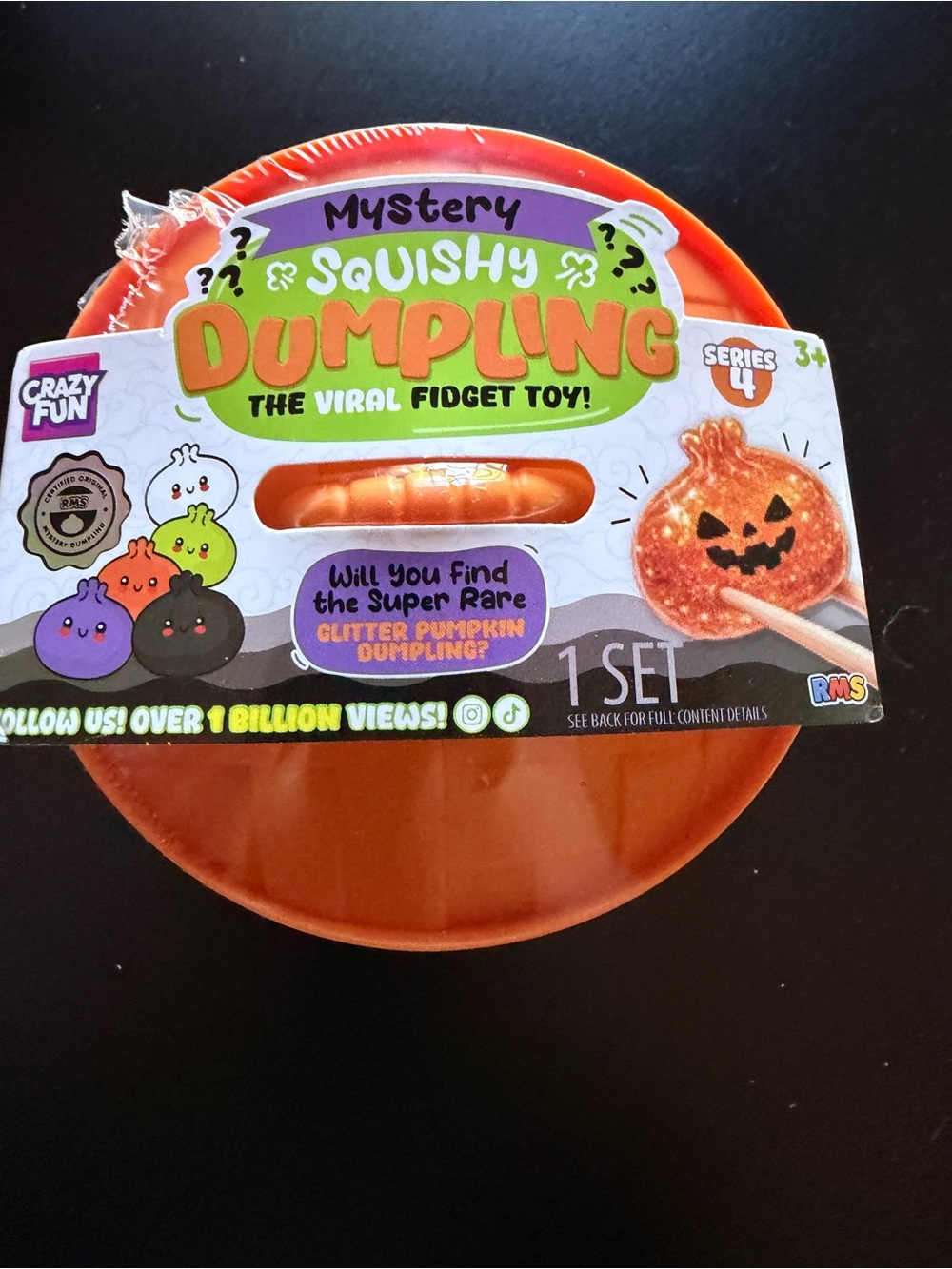 New & Sealed Mystery Squishy Dumpling RMS Glitter Pumpkin Series 4 Halloween